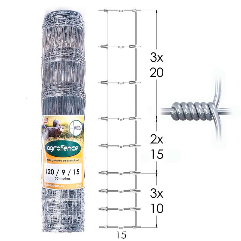 Malla Anudada Agrofence Galvanized