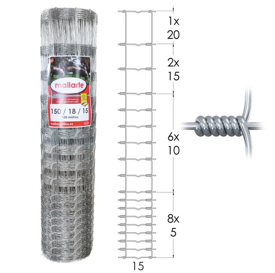 Malla Anudada Mallarte Galvanizada Reforzada 3 ZN
