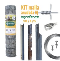 Kit Vallado Malla Anudada Agrofence 100/8/15 para 50 m